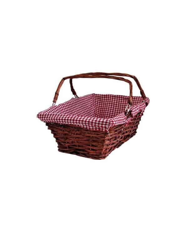 Panier à carreaux vichy avec 2 anses
