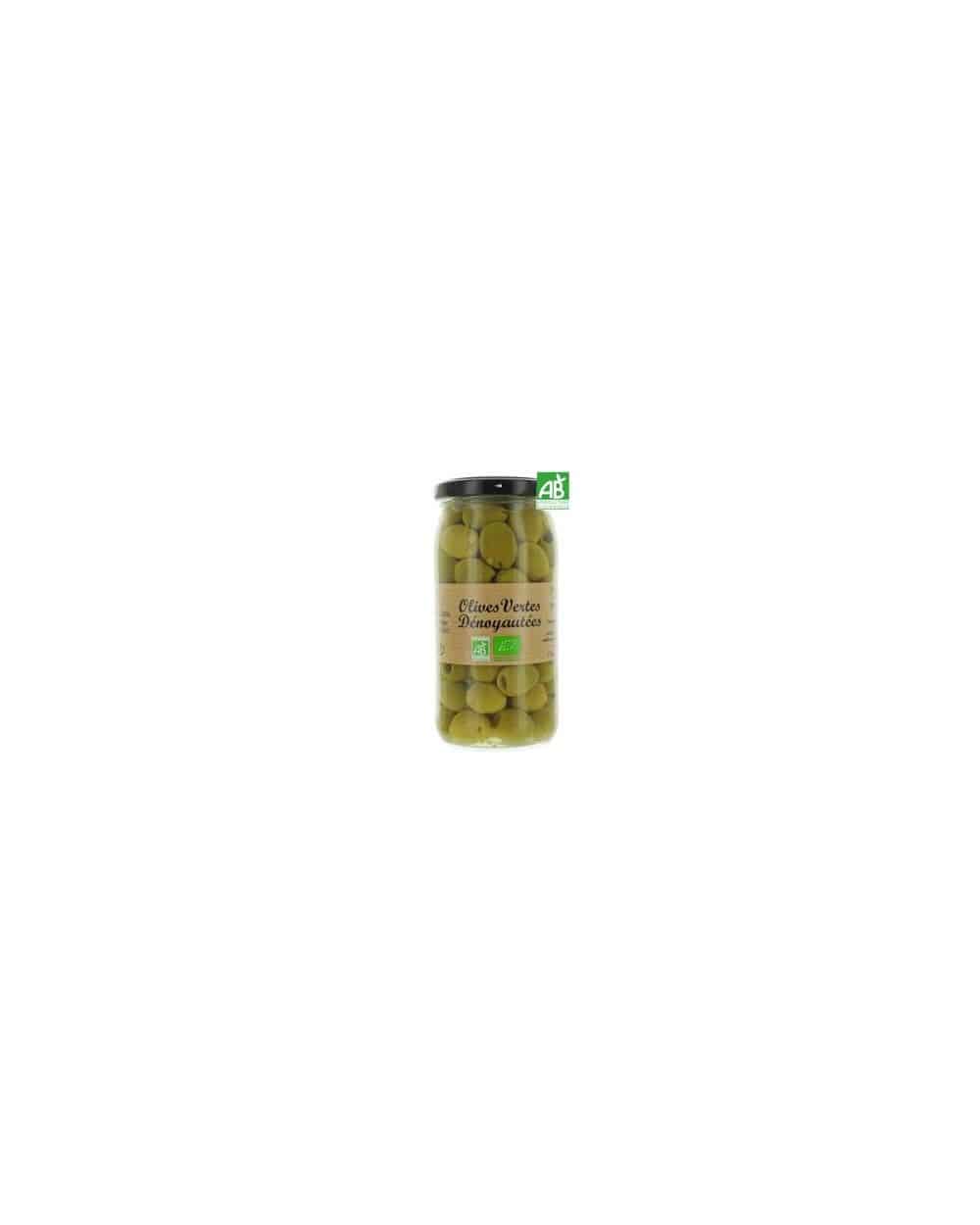 Olives vertes dénoyautées, Bio 340g