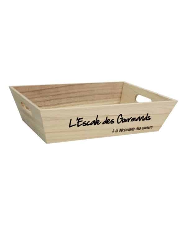 Corbeille rectangle "L'escale des Gourmands"