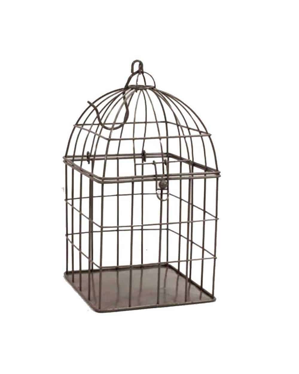 Cage à oiseaux métal gris