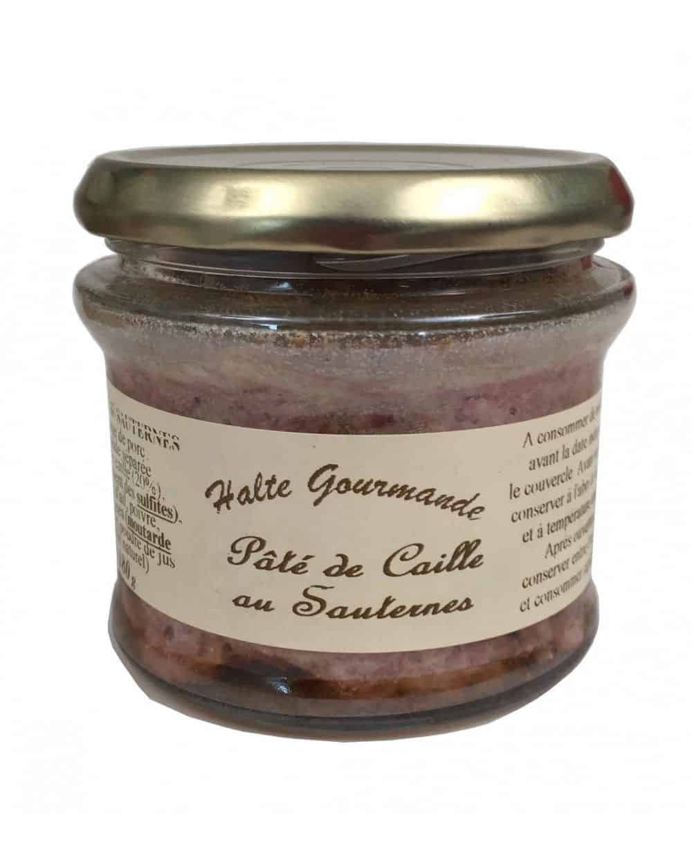 Pâté de caille au Sauternes 180g