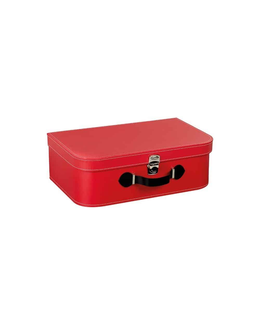 Valise rectangle rouge avec poignée
