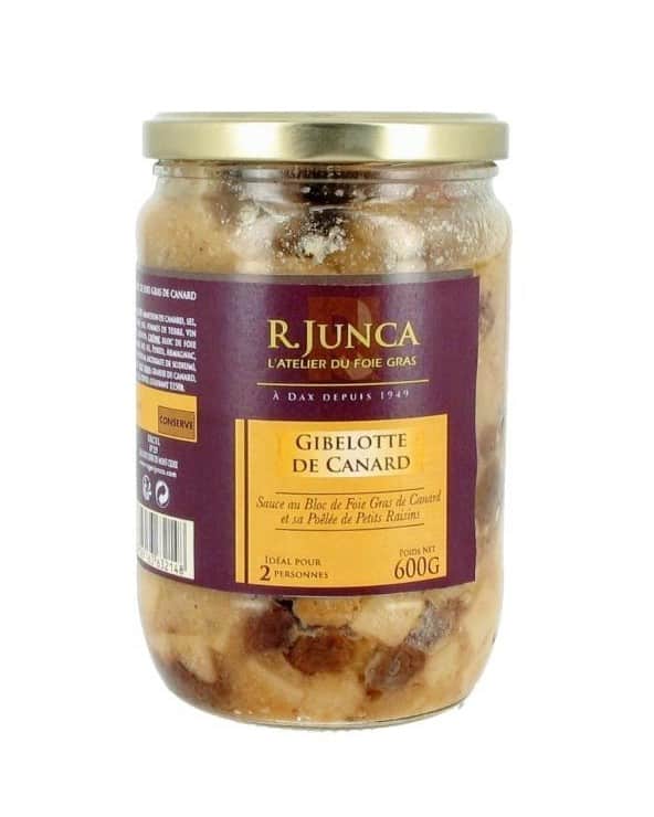 Gibelotte de canard sauce foie gras et sa poêlée de petits raisins 600g