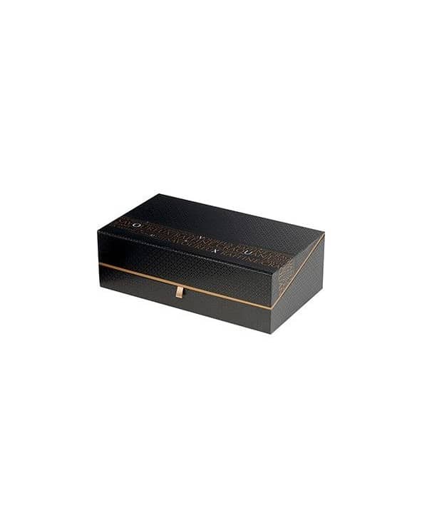 Coffret carton rectangle savoureux noir cuivre PM