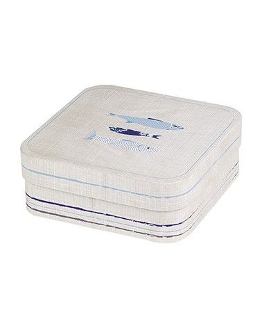 Boîte carrée en carton décor La Mer