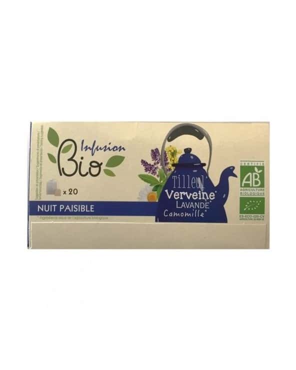 Infusion BIO nuit paisible Tilleul Verveine Lavande Camomille  30g