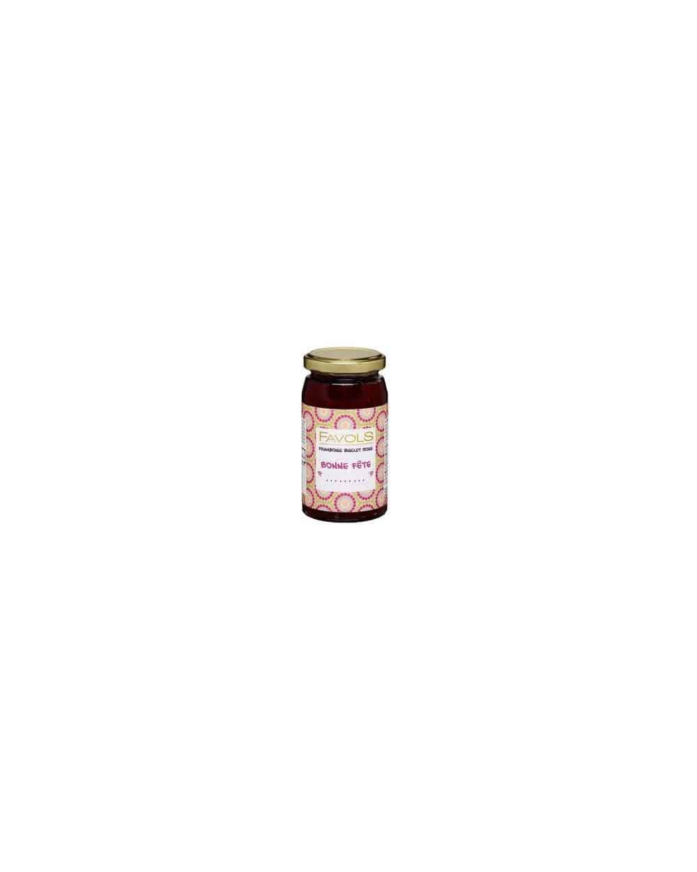 Confiture Bonne Fête framboise biscuit rose 260g