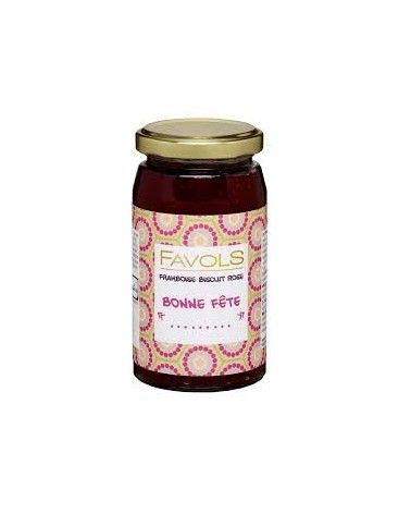 Confiture Bonne Fête framboise biscuit rose 260g