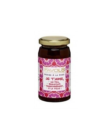 Confiture Je t'aime de Fraise à la Rose  260g