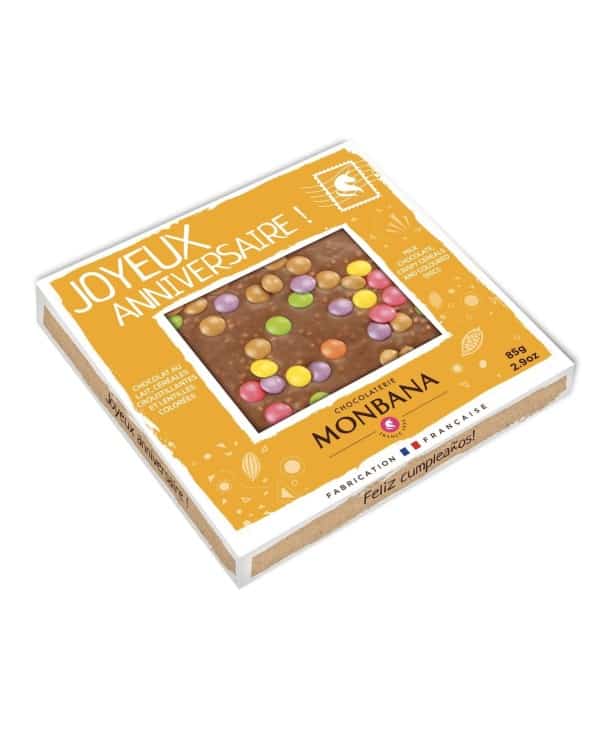 Tablette message joyeux anniversaire lait- 85G