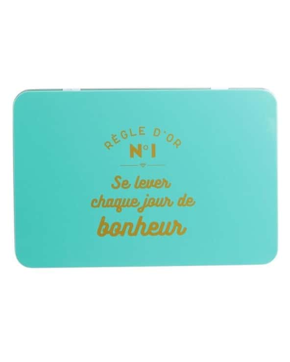 Boite en fer "se lever chaque jour de bonheur"