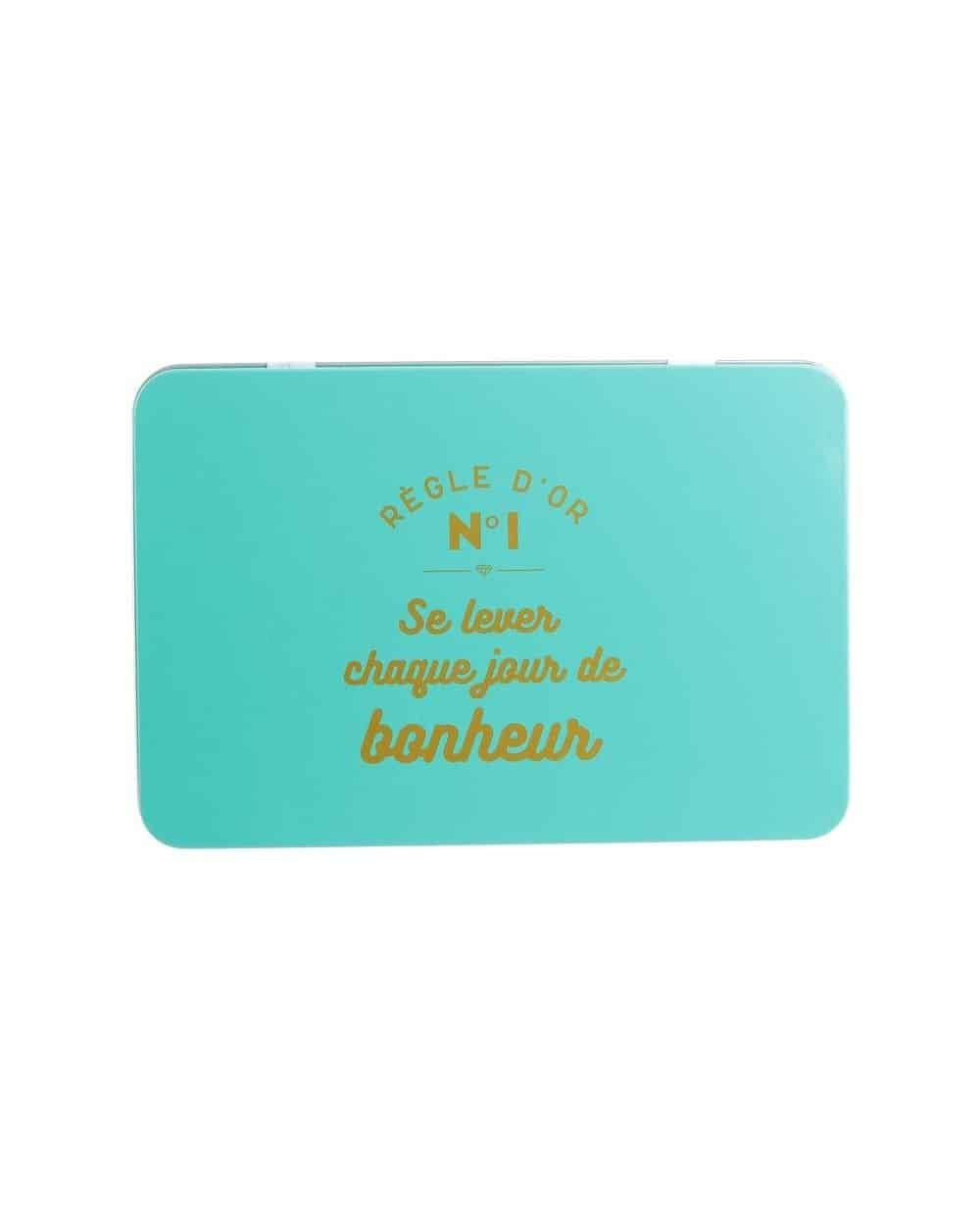 Boite en fer "se lever chaque jour de bonheur"