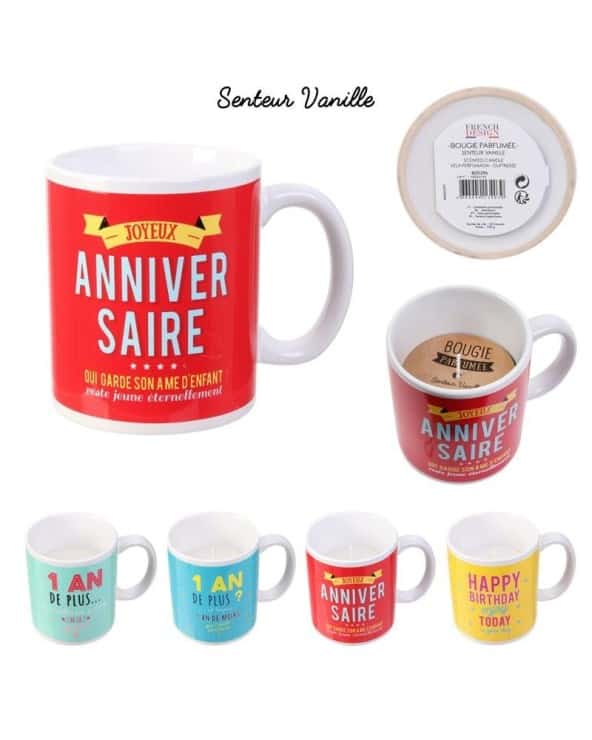 Bougie parfumée mug anniversaire