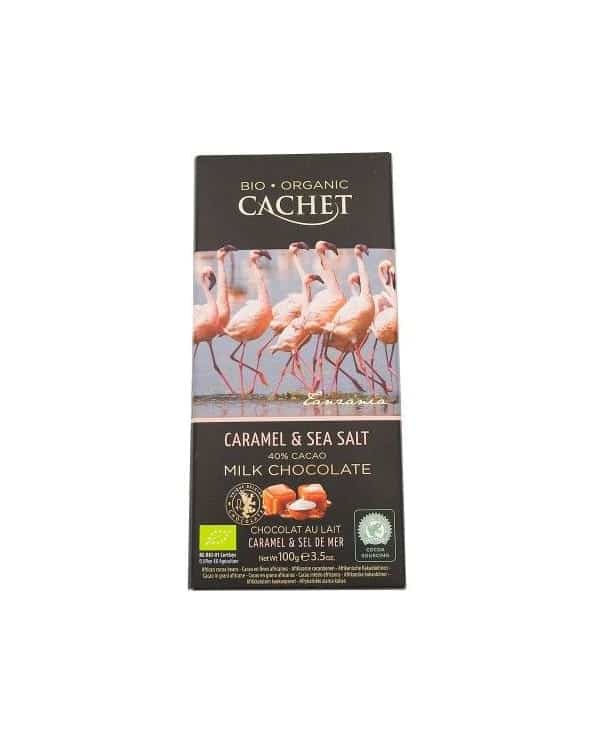 Chocolat lait 40% caramel & fleur de sel 100g BIO