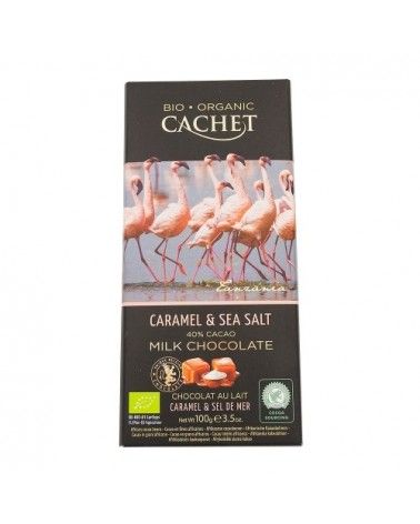 Chocolat lait 40% caramel & fleur de sel 100g BIO