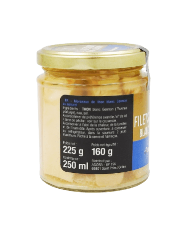 Filets de thon blanc Germon au naturel 160g