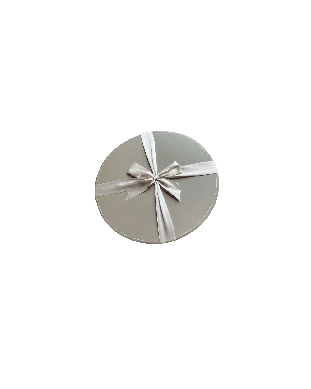 Boîte ronde taupe Nœud satin GM
