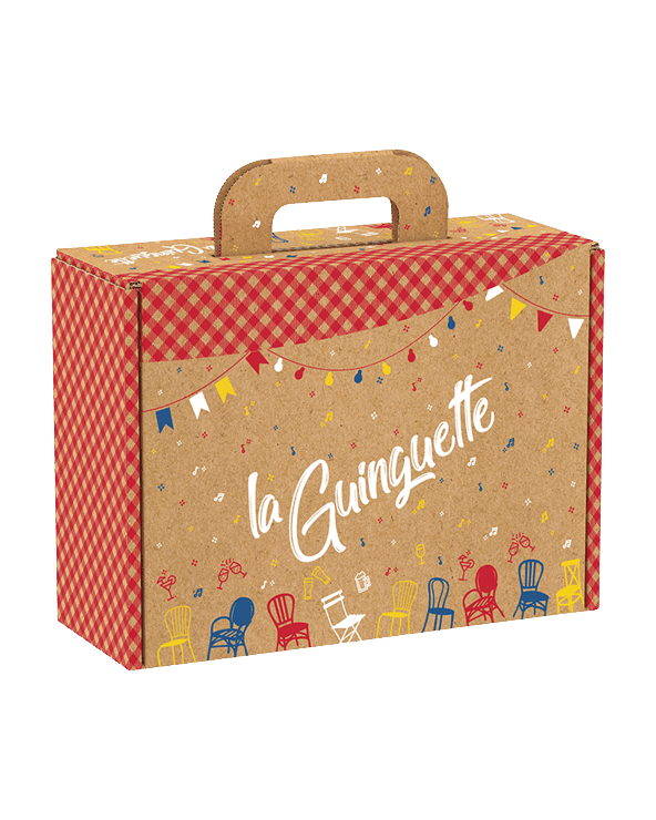 Valisette carton kraft rectangle La GuinguettePM