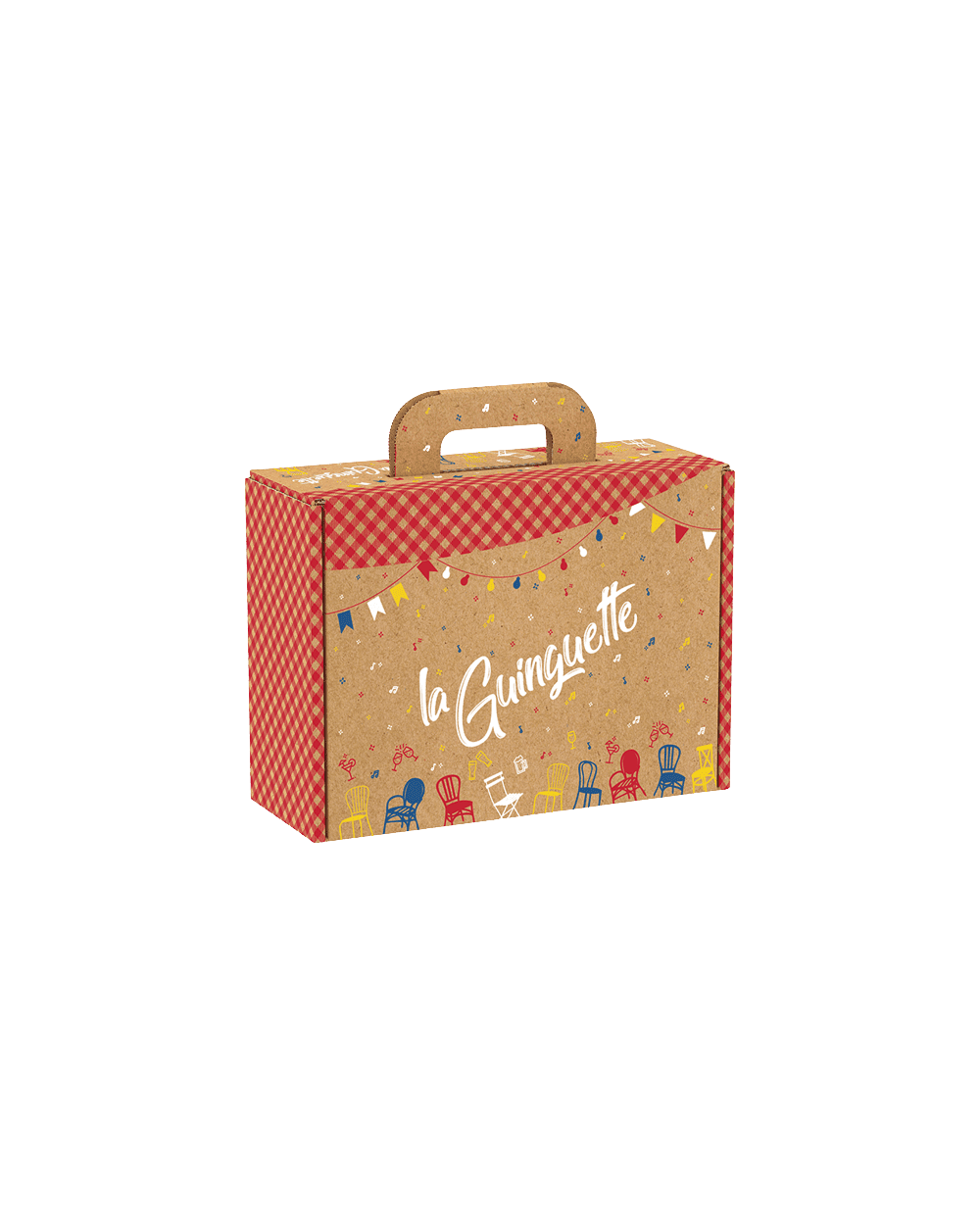 Valisette carton kraft rectangle La GuinguettePM