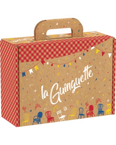 Valisette carton kraft rectangle La GuinguettePM
