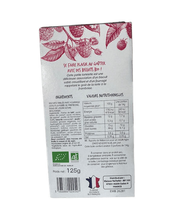 Tartelettes Framboise Bio 125G