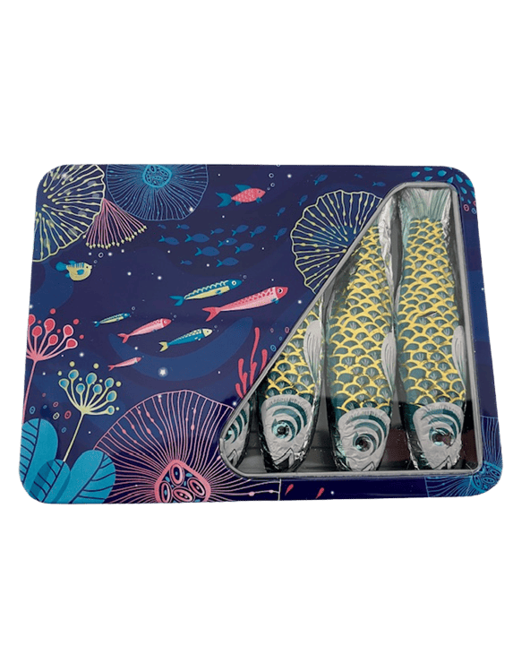 Boite en fer de 6 sardines en chocolat 60g