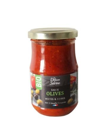 Sauce tomate aux olives vertes et noires Bio190g