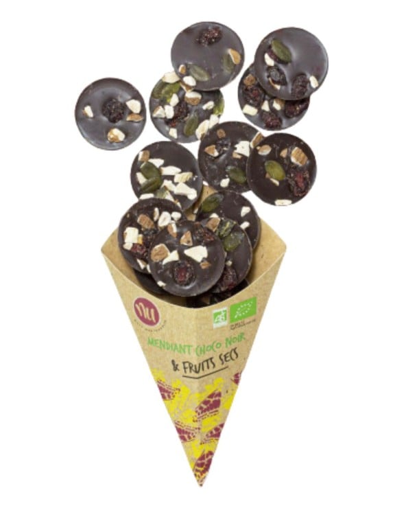 Cornet de Chocolats mendiants aux fruits secs 65G