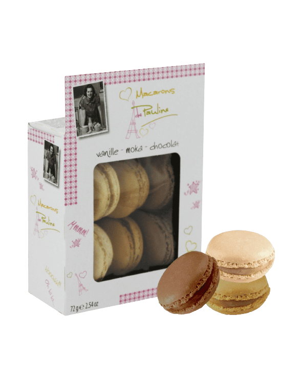 Macarons de Pauline Vanille Moka Chocolat x6