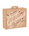 Valisette carton voyage gourmand bleu blanc rouge