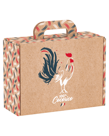 Valisette carton kraft rectangle Cocorico PM