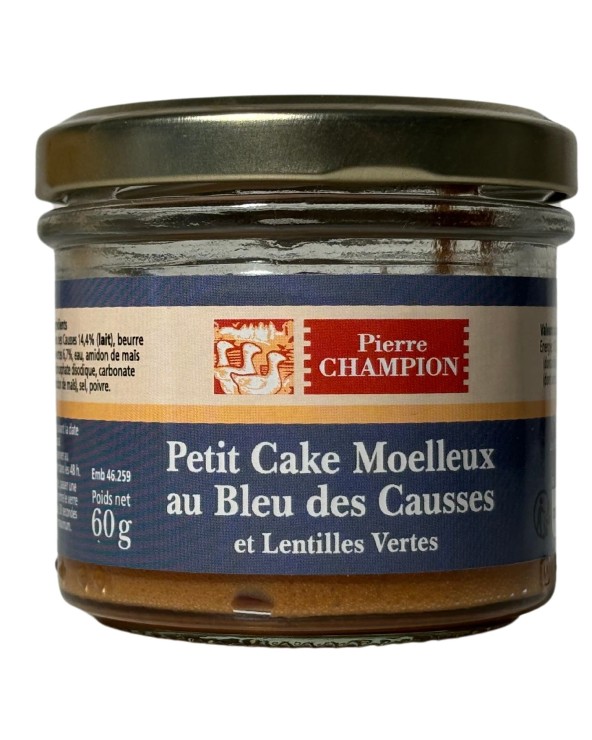 Petit Cake Moelleux au Bleu des Causses et Lentilles Vertes