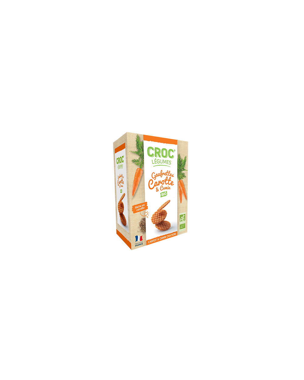 Gaufrettes Croc'Légumes carotte et cumin BIO 40g