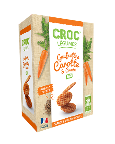 Gaufrettes Croc'Légumes carotte et cumin BIO 40g