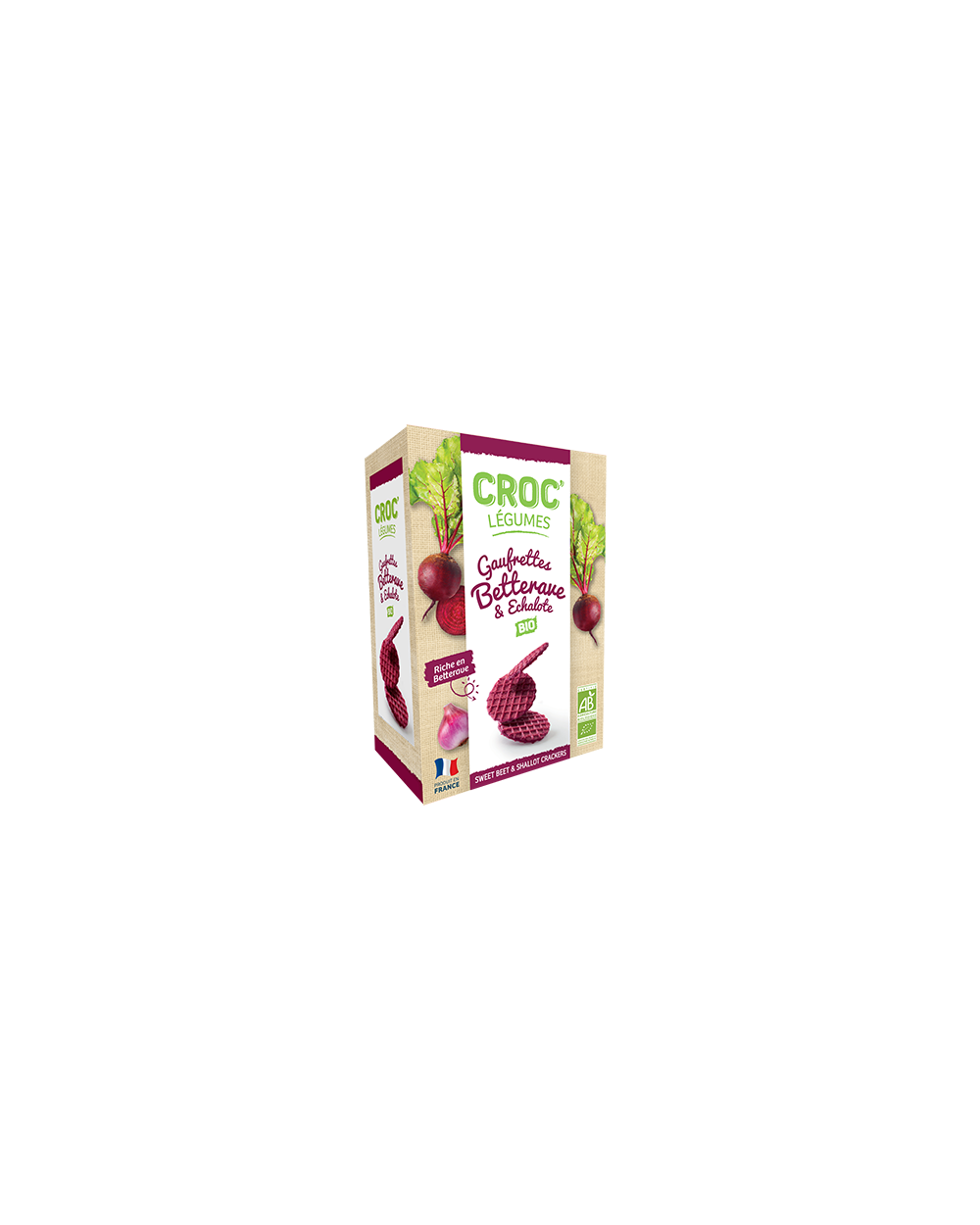 Gaufrettes Croc'Légumes betterave et échalote BIO 40g