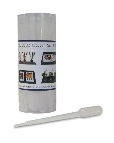 Lot de 25 pipettes pour sauces 14.5cm 1ml