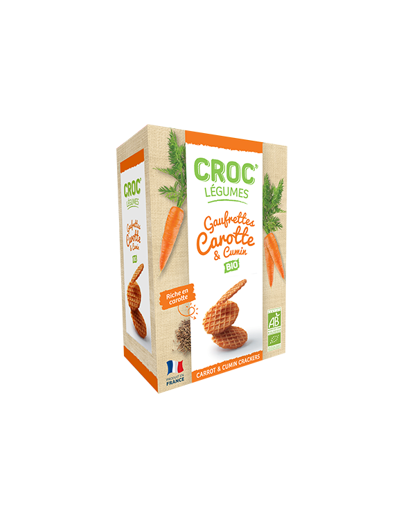 Gaufrettes Croc'Légumes carotte et cumin BIO 40g