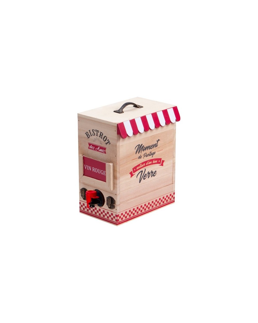 Porte-bib en bois avec poignée en métal