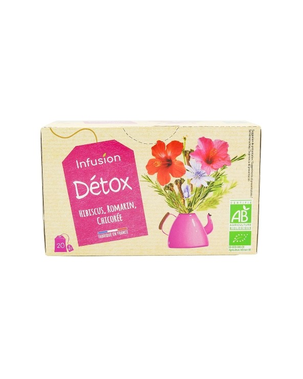 Infusion détox hibiscus, romarin, chicorée Bio