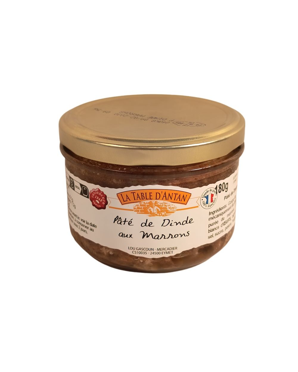 Pâté de dinde aux marrons 180g