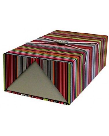 Boîte rectangulaire colorée avec lien de fermeture