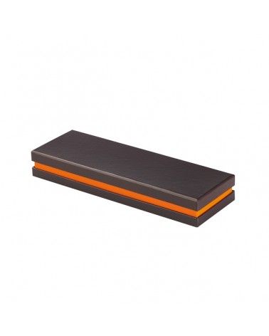 Coffret carton rectangle coloris marron/orange